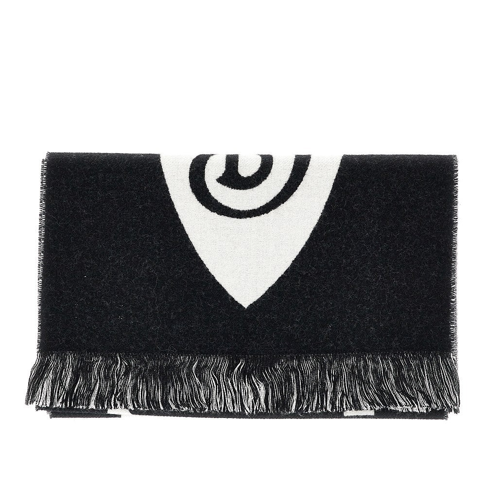 BURBERRY Jacquard logo wool scarf