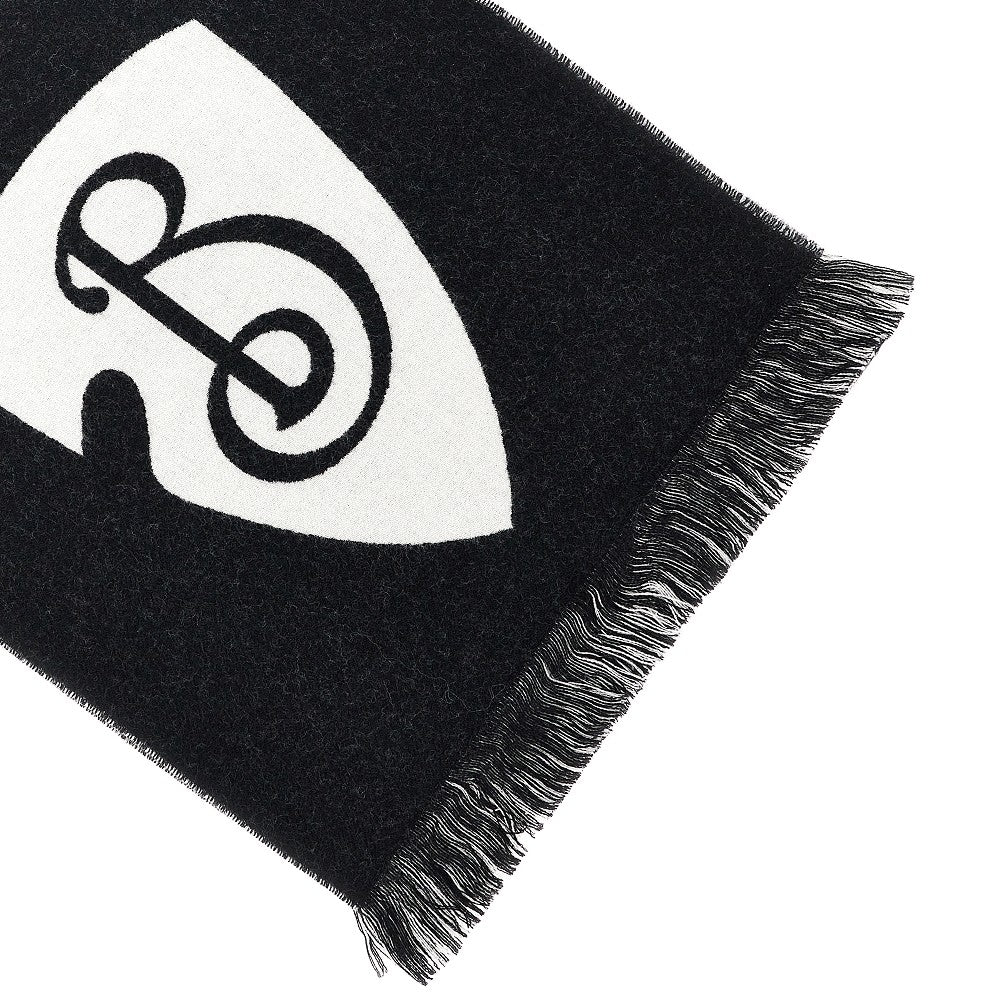 BURBERRY Jacquard logo wool scarf