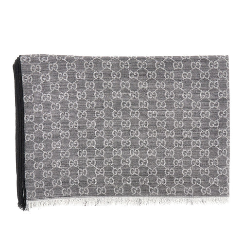 GUCCI Jacquard silk and wool-blend scarf