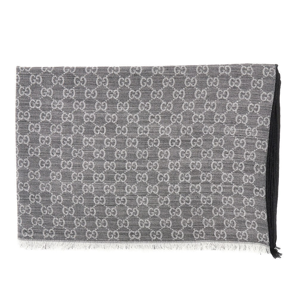 GUCCI Jacquard silk and wool-blend scarf