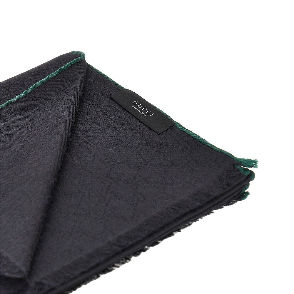 GUCCI Jacquard silk and wool-blend scarf