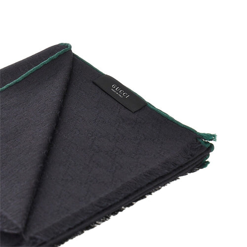 GUCCI Jacquard silk and wool-blend scarf