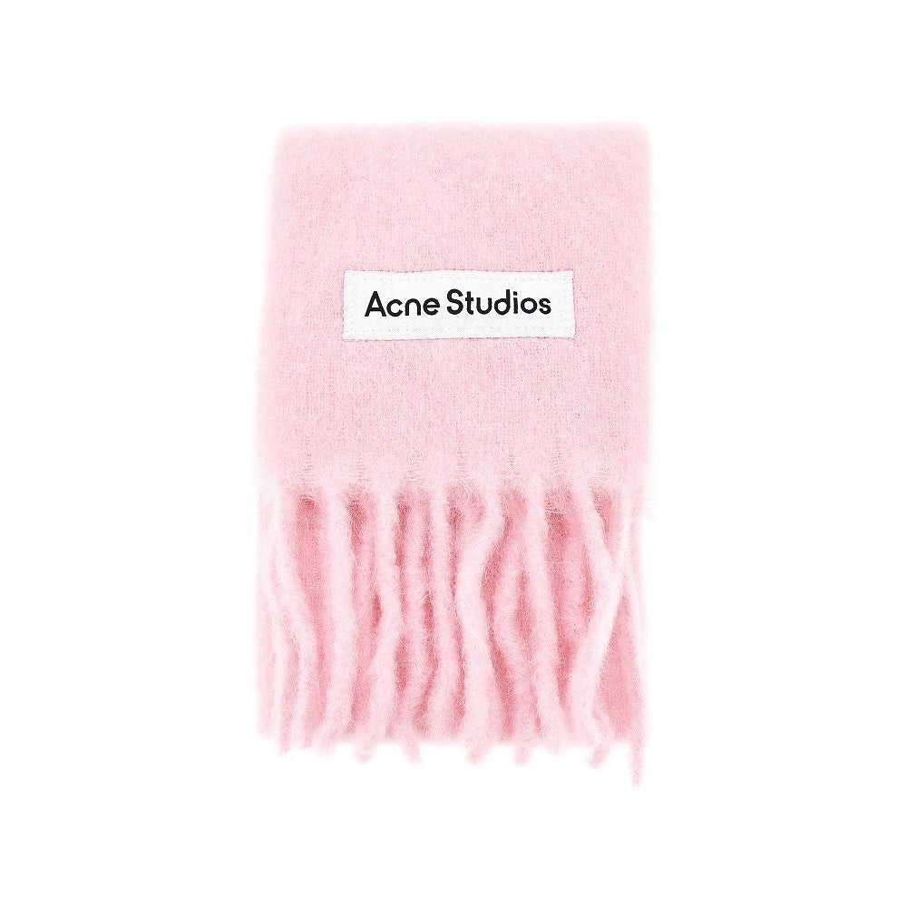 Acne Studios Mohair-blend scarf with logo label