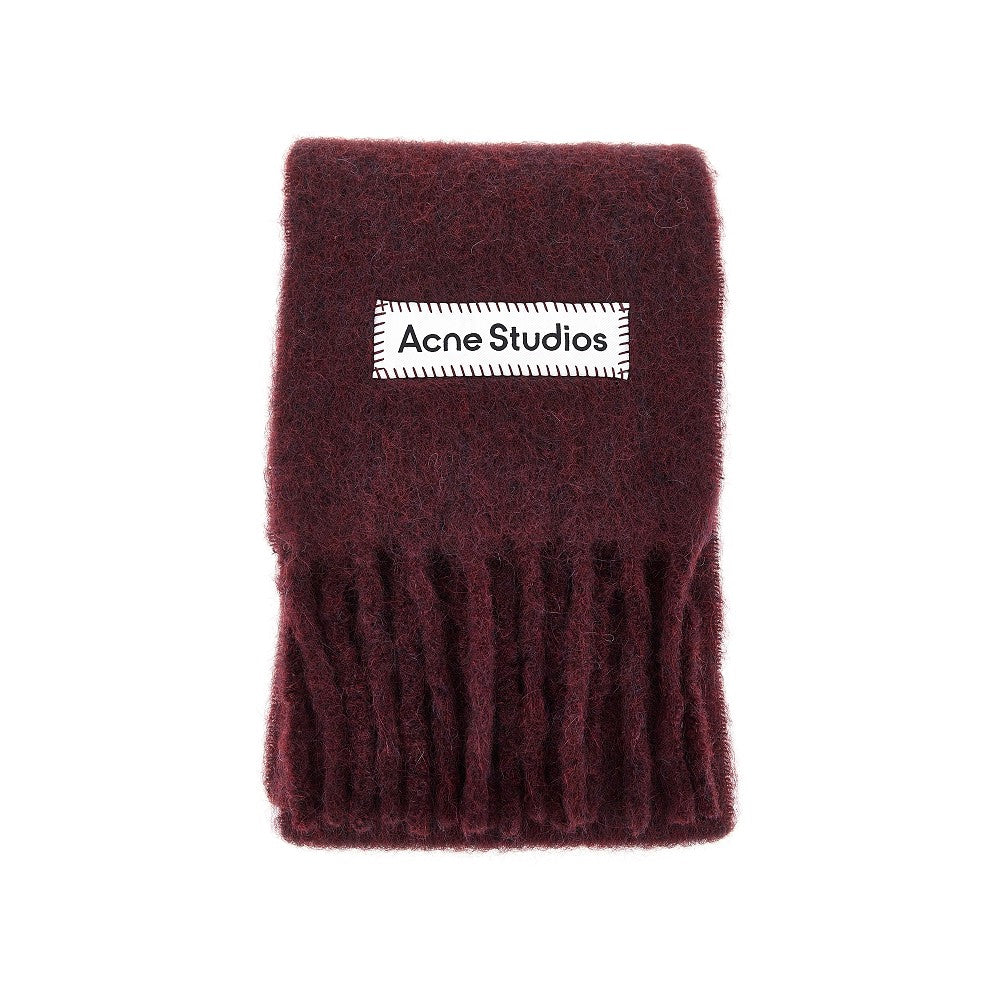 Acne Studios Mohair-blend scarf with logo label