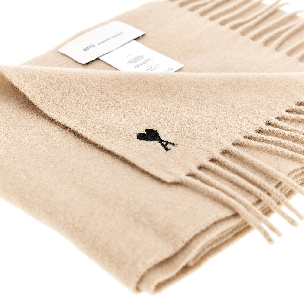 AMI Ami de Coeur embroidery wool scarf