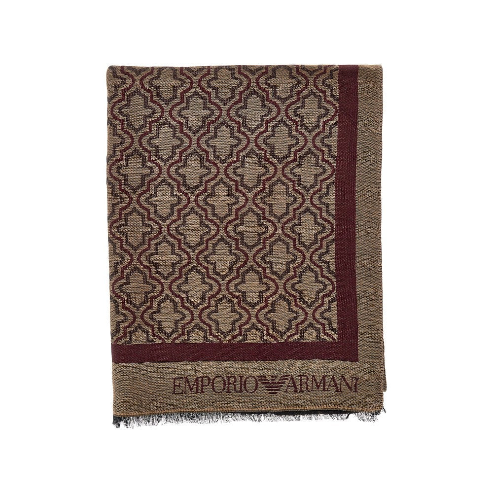 EMPORIO ARMANI Viscose and modal scarf with jacquard motif