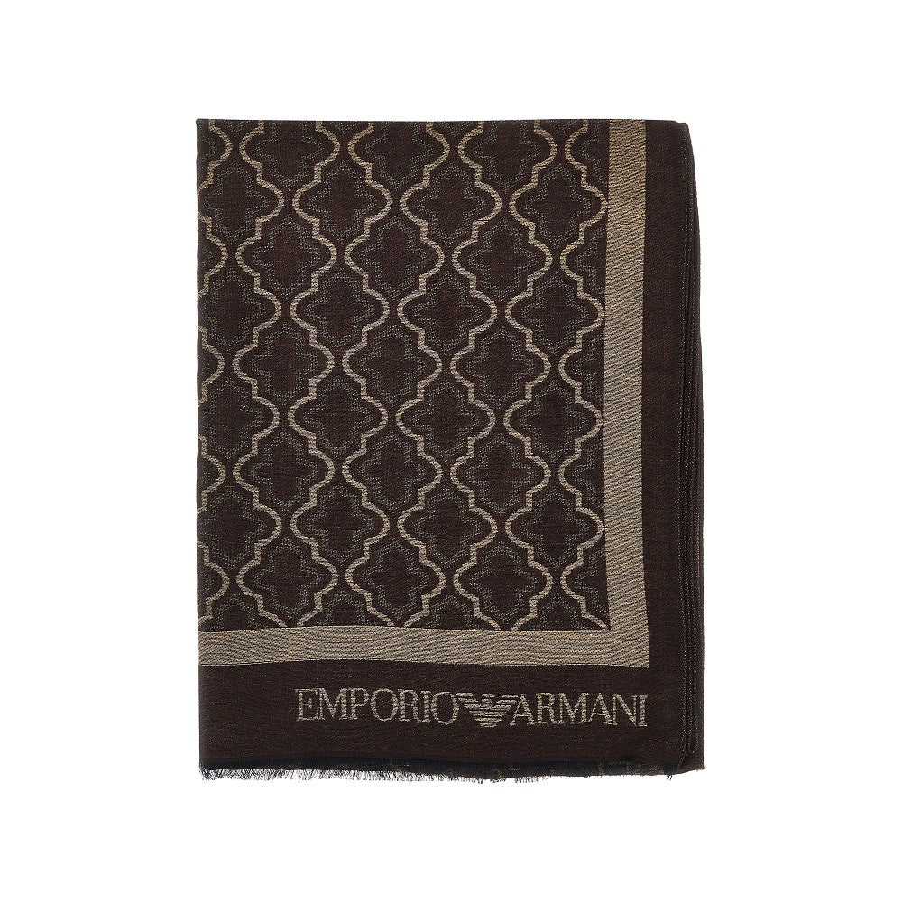 EMPORIO ARMANI Viscose and modal scarf with jacquard motif