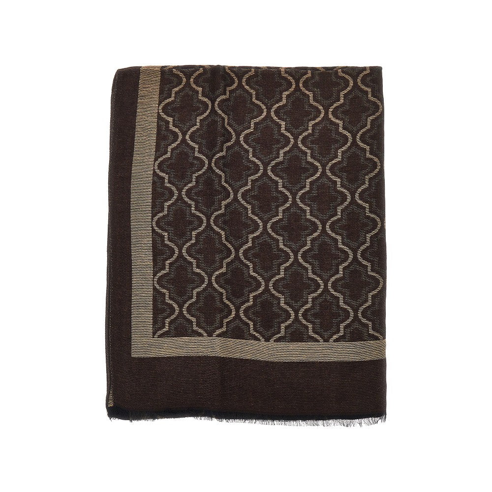 EMPORIO ARMANI Viscose and modal scarf with jacquard motif
