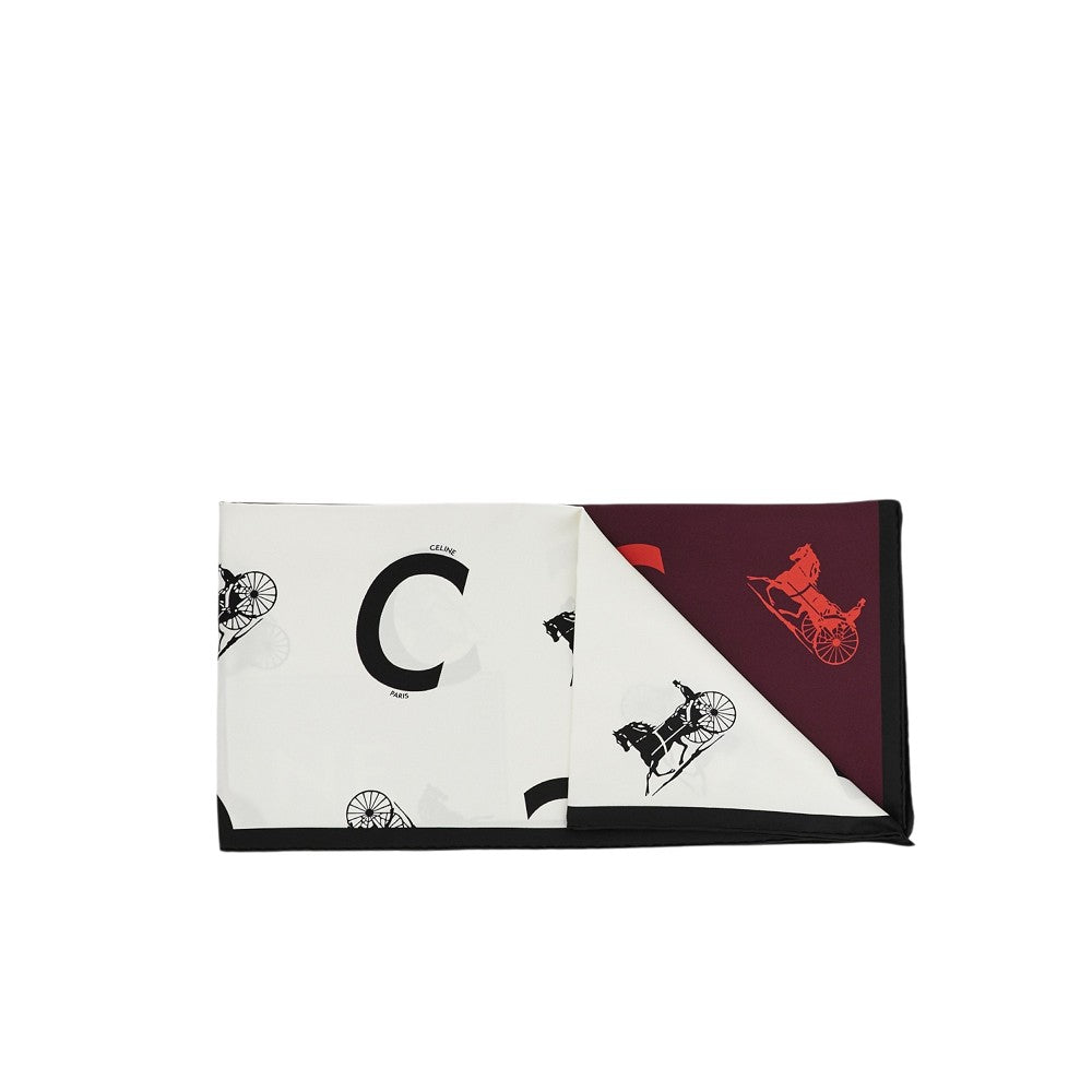 CELINE Printed silk twill scarf