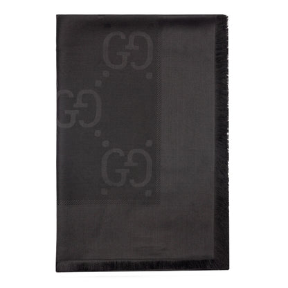 GUCCI GG jacquard wool and silk scarf
