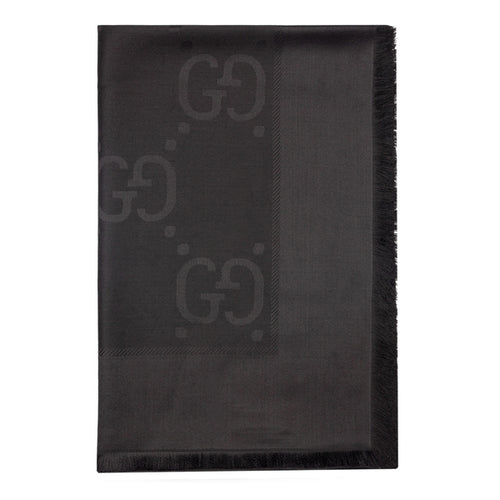 GUCCI GG jacquard wool and silk scarf