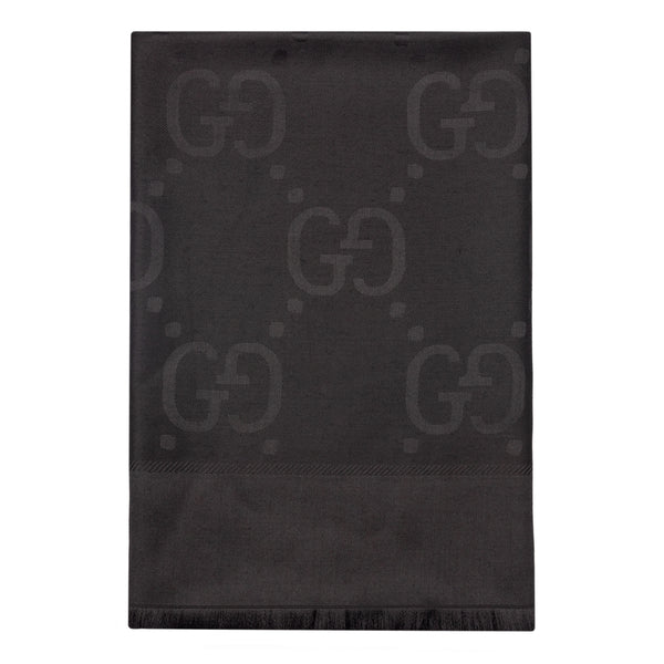 GUCCI GG jacquard wool and silk scarf