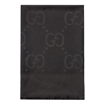 GUCCI GG jacquard wool and silk scarf