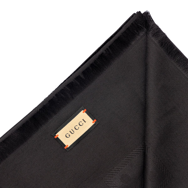 GUCCI GG jacquard wool and silk scarf