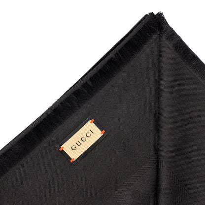 GUCCI GG jacquard wool and silk scarf