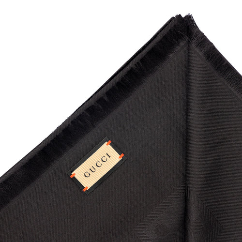 GUCCI GG jacquard wool and silk scarf