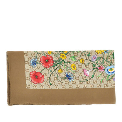 GUCCI Silk twill scarf with Flora print