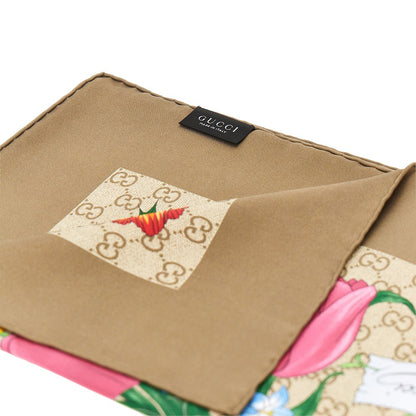 GUCCI Silk twill scarf with Flora print