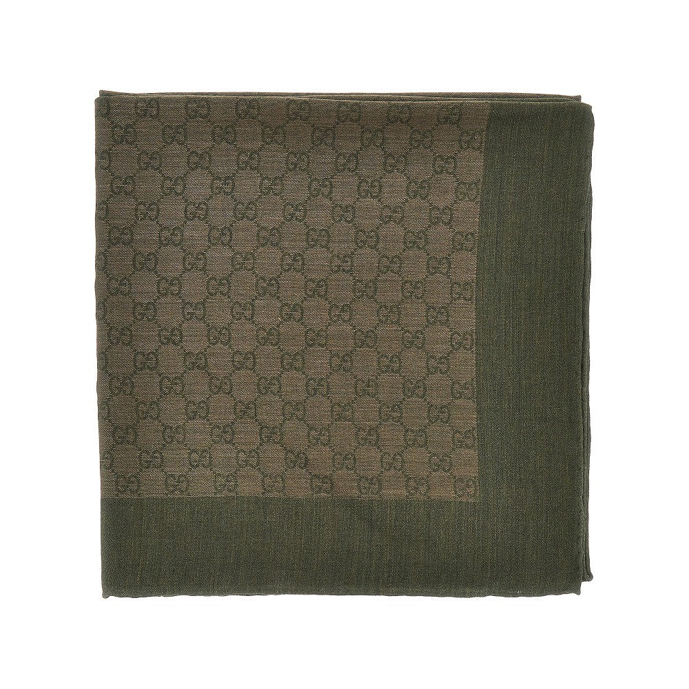 GUCCI Silk and wool-blend scarf