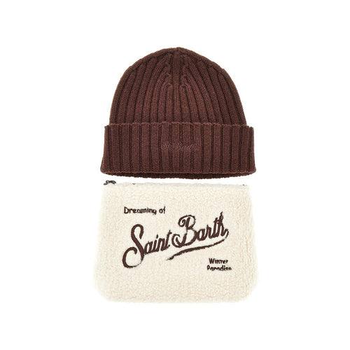 MC2 Saint Barth Pouch and beanie hat Christmas Gift Box