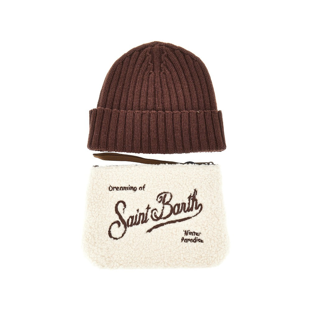 MC2 Saint Barth Pouch and beanie hat Christmas Gift Box