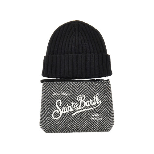 MC2 Saint Barth Pouch and beanie hat Christmas Gift Box