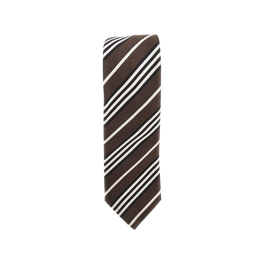 SAINT LAURENT Striped silk necktie