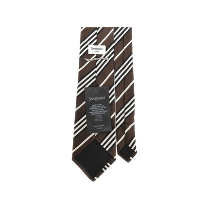 SAINT LAURENT Striped silk necktie
