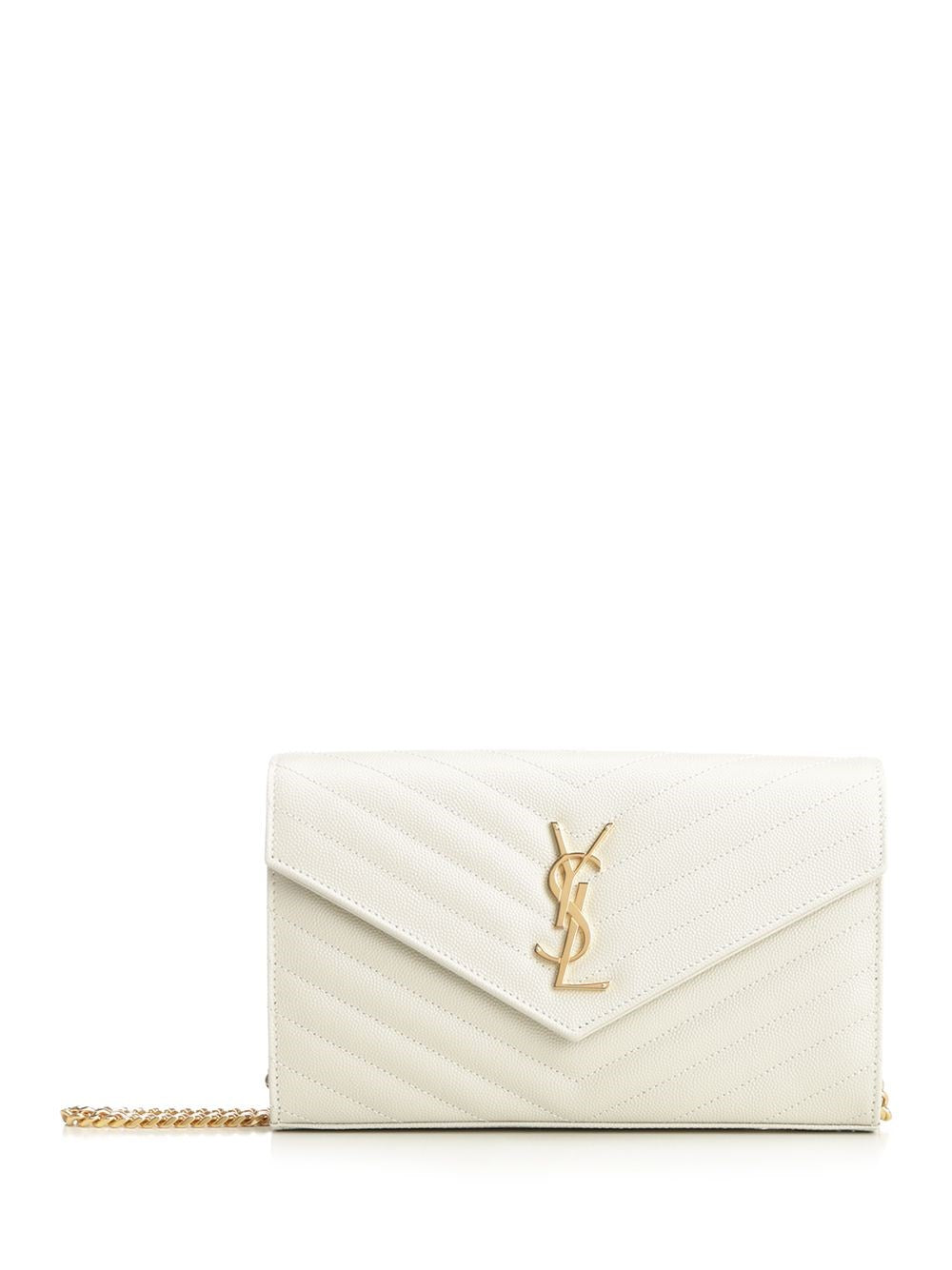 Saint Laurent "Cassandre" Shoulder Bag - White