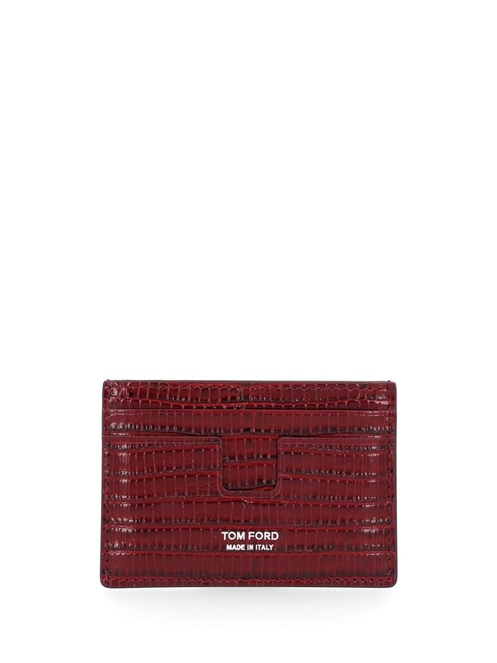 Tom Ford Leather Card Holder - Red