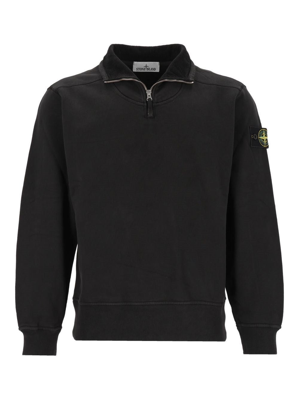 Stone Island Zip-Up Hoodie - Black