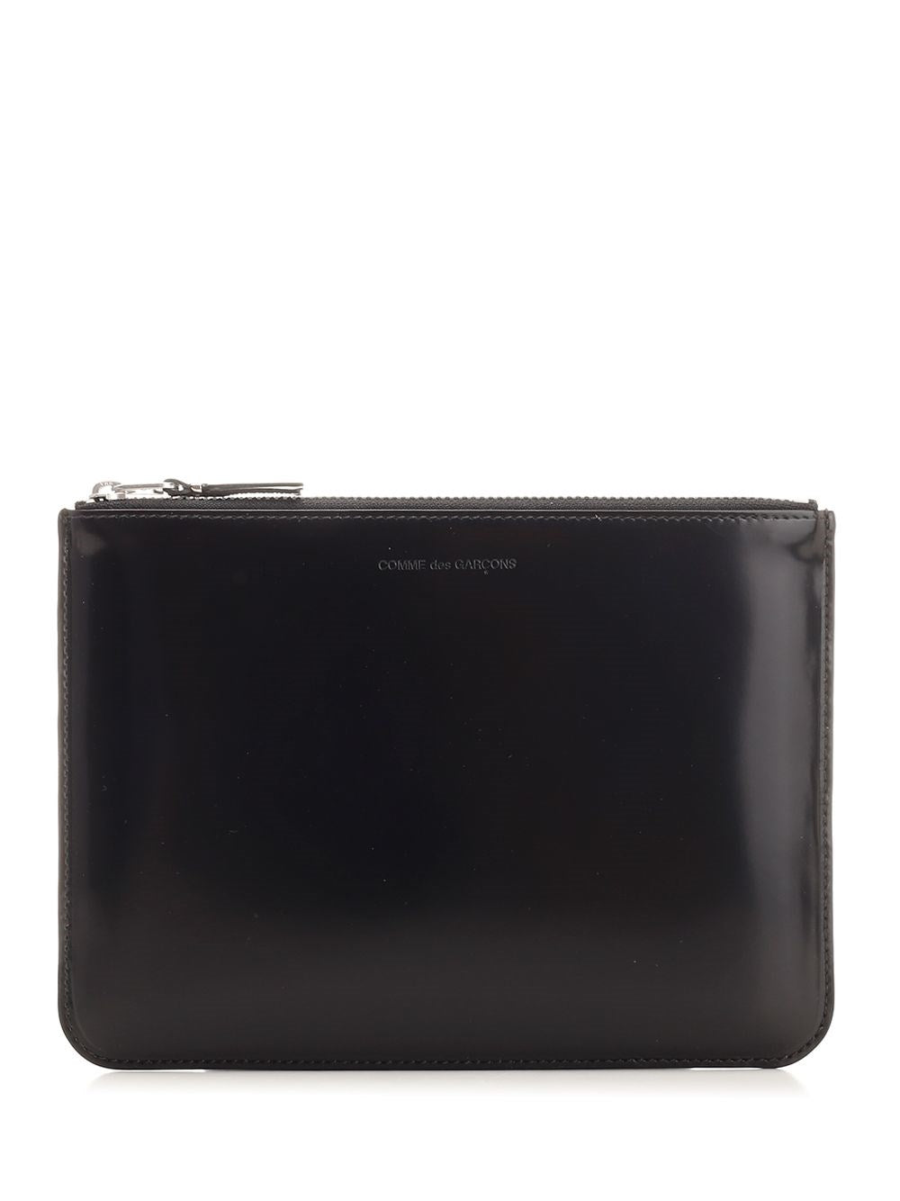 Comme Des Garcons Wallet Pouch In Shiny Leather With Interior - Multi