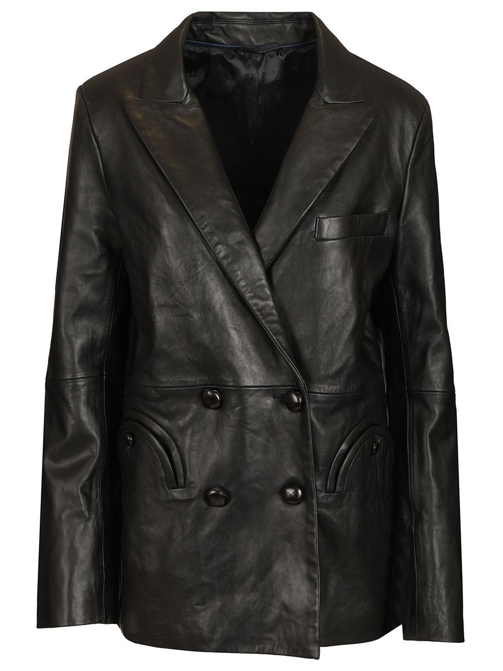 Blazé Milano "Vegas Baby" Double-Breasted Blazer - Black
