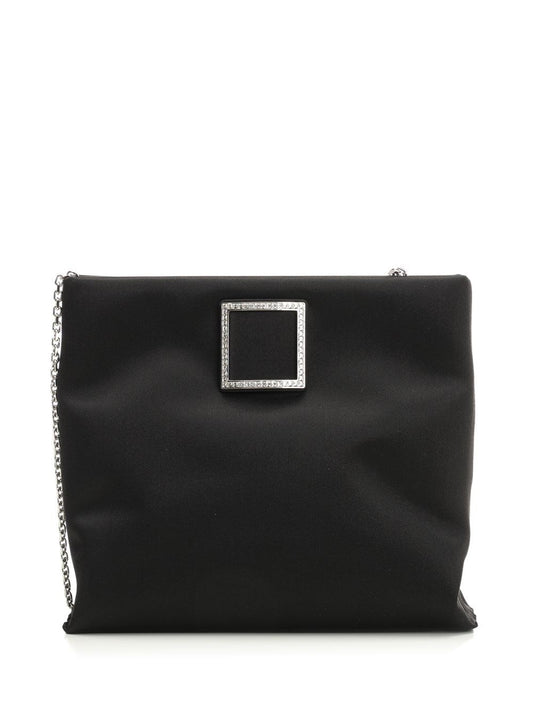 Roger Vivier Trompette Satin Bag - Black