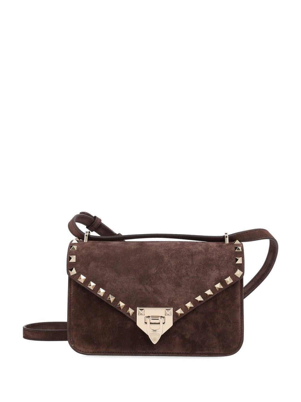 Valentino Garavani "Rockstud" Small Flap Bag - Brown