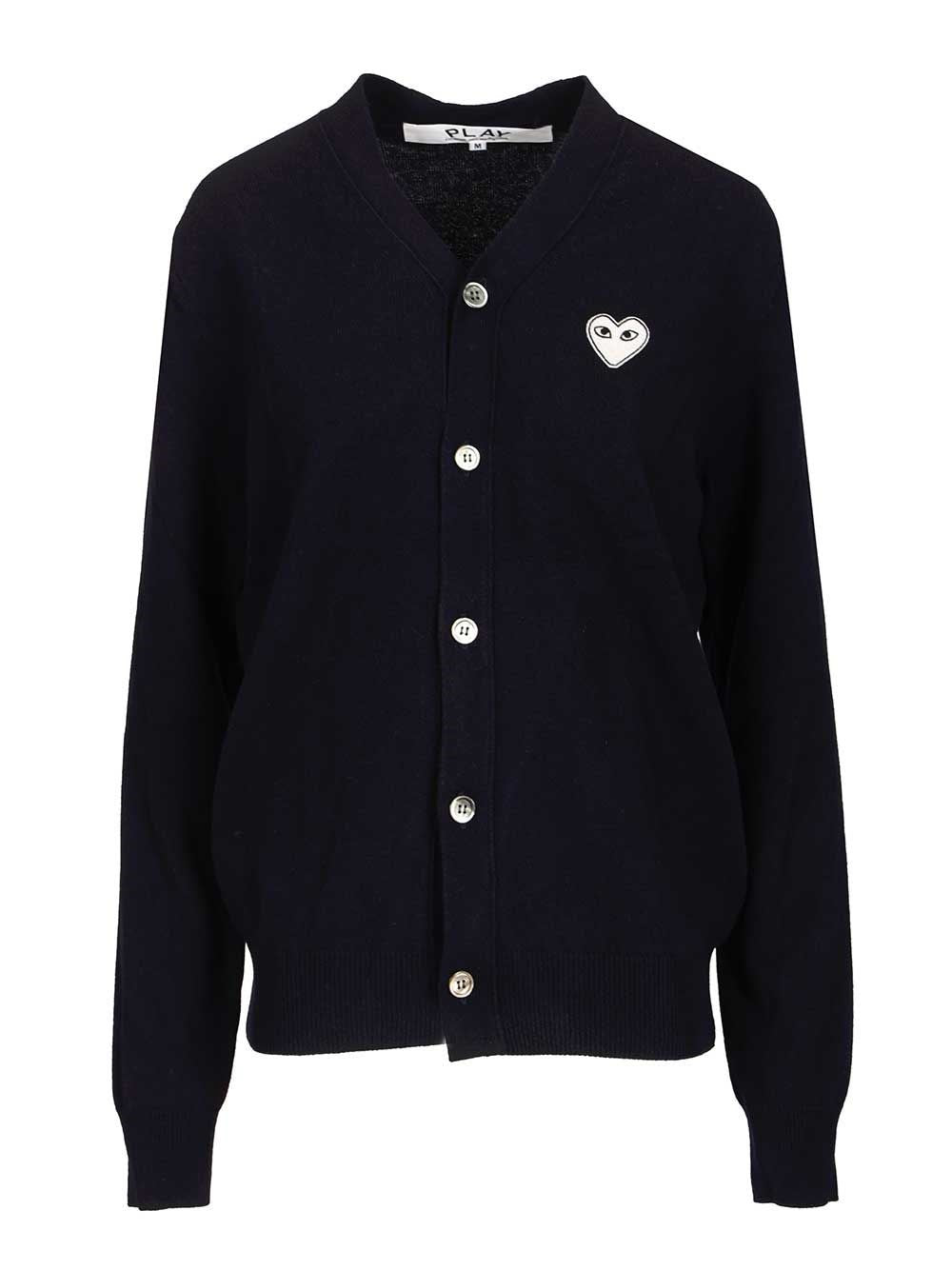 Comme Des Garcons Play Wool Cardigan - Blue