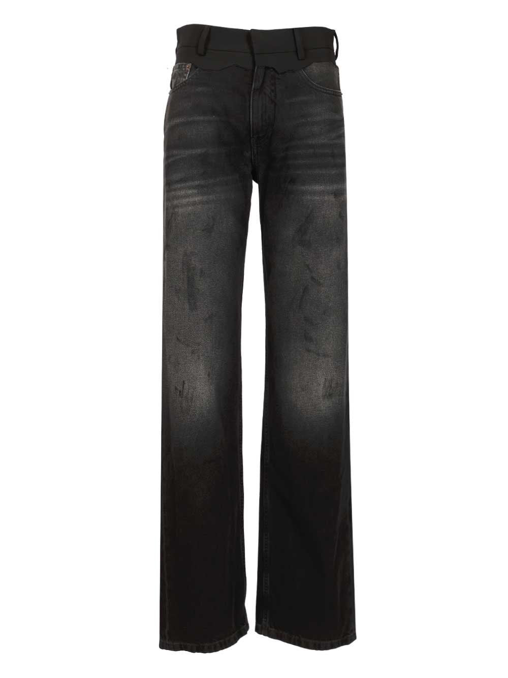 Mm6 Maison Margiela Straight Leg Jeans - Black