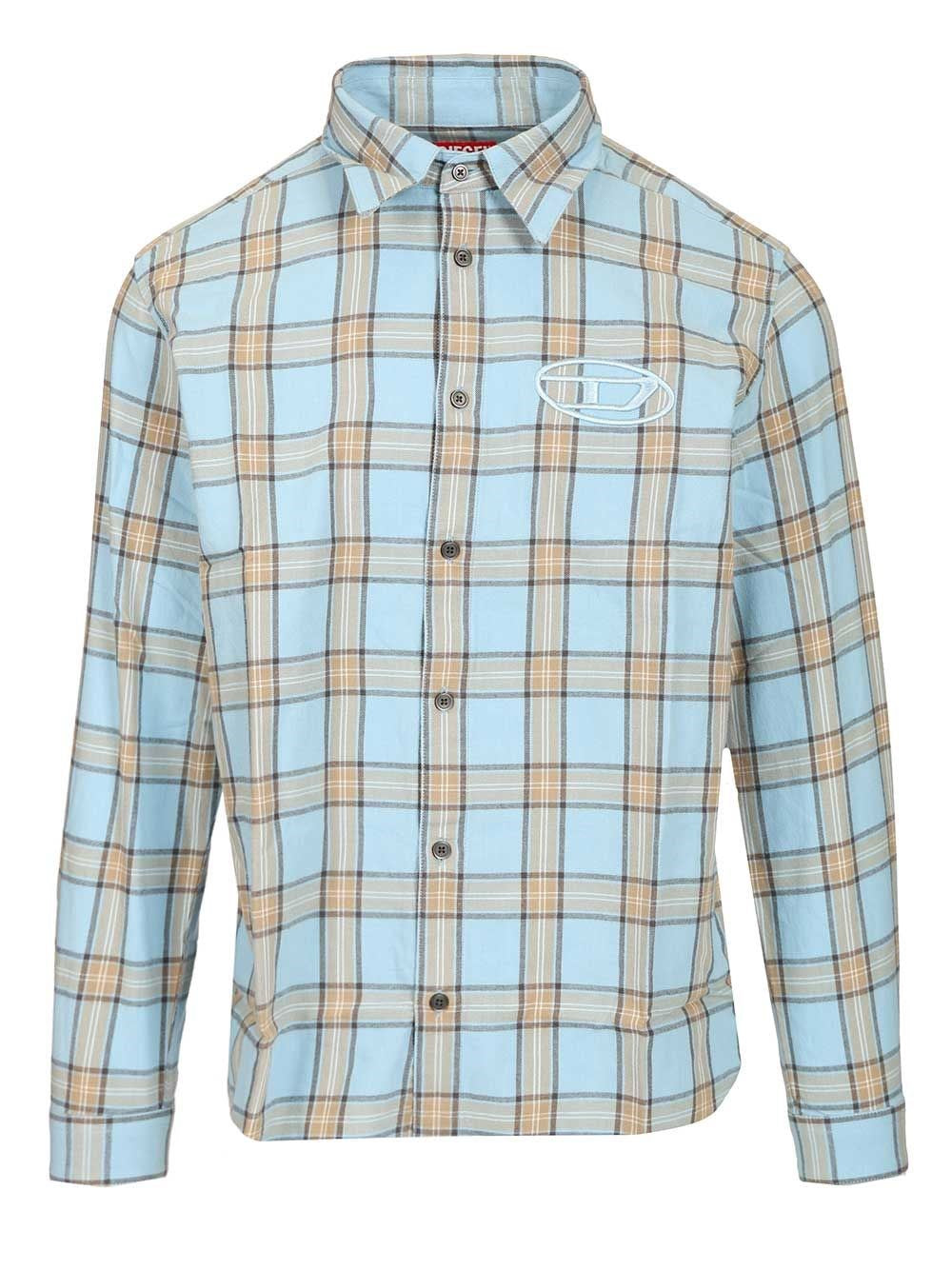 Diesel Tartan Shirt - Sky Blue