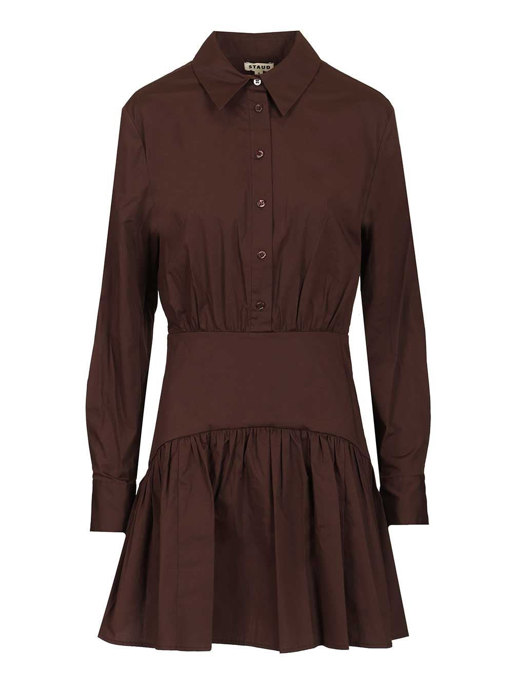 Staud Mini Dress Rocco - Brown