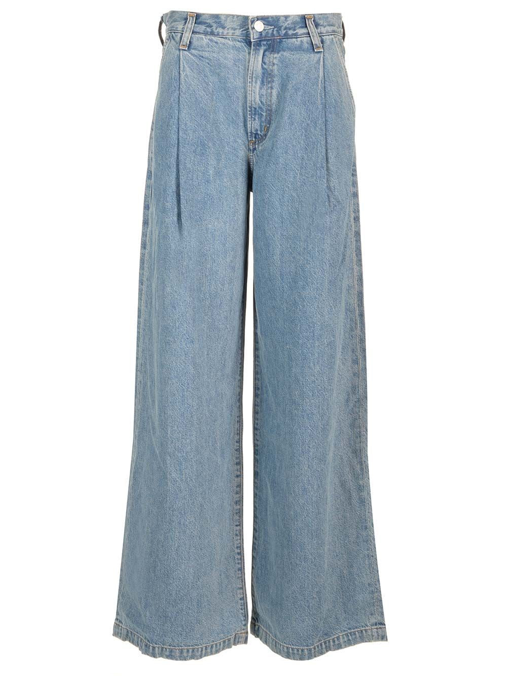 Agolde "Ellis" Jeans With Pleats - Blue