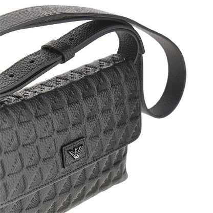 Emporio Armani Embossed leather pouch with strap