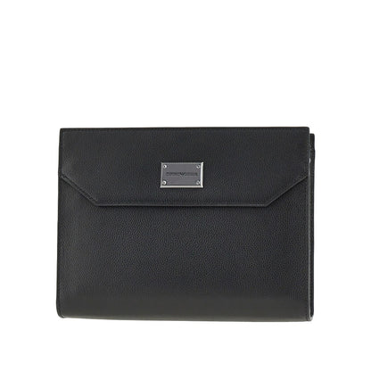 EMPORIO ARMANI Grained leather pouch with shoulder strap