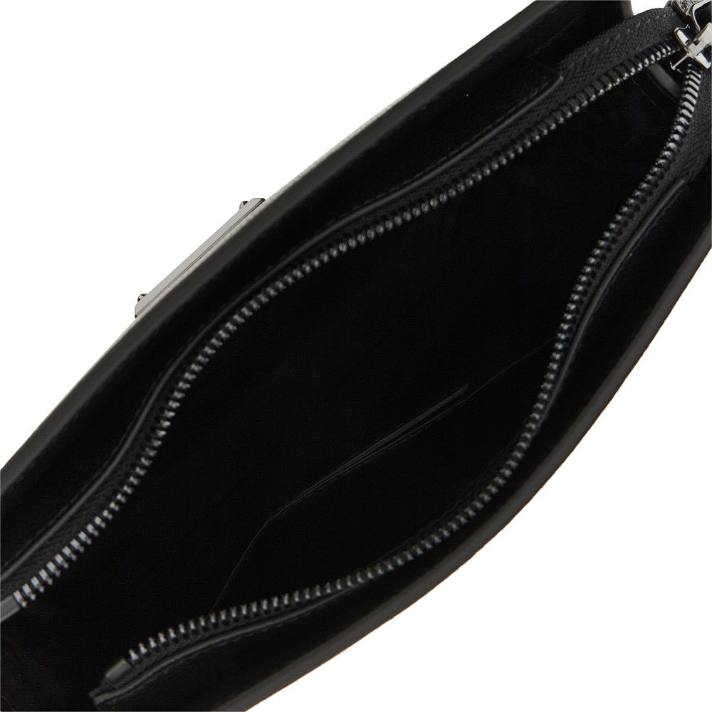 EMPORIO ARMANI Grained leather pouch with shoulder strap
