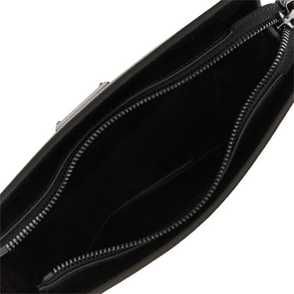 EMPORIO ARMANI Grained leather pouch with shoulder strap