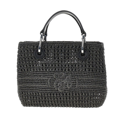 EMPORIO ARMANI Woven raffia small MyEA Bag
