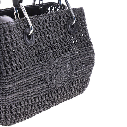 EMPORIO ARMANI Woven raffia small MyEA Bag
