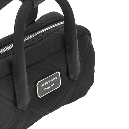 EMPORIO ARMANI Embossed nylon mini bowling bag