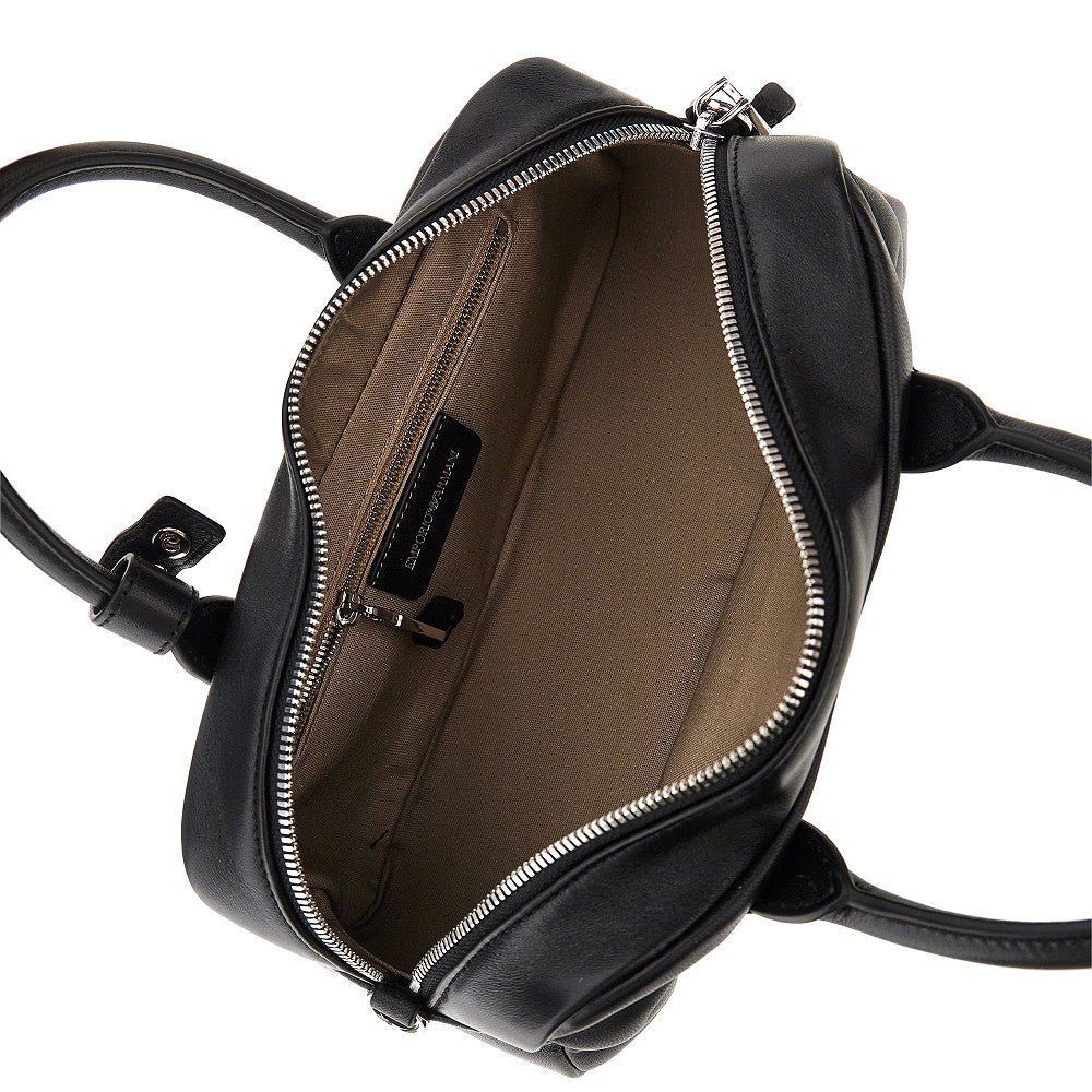 EMPORIO ARMANI Nappa leather medium bowling bag