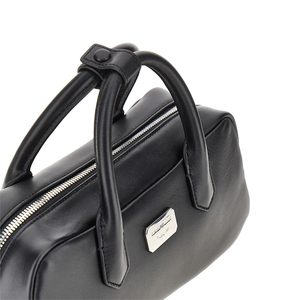 EMPORIO ARMANI Nappa leather medium bowling bag