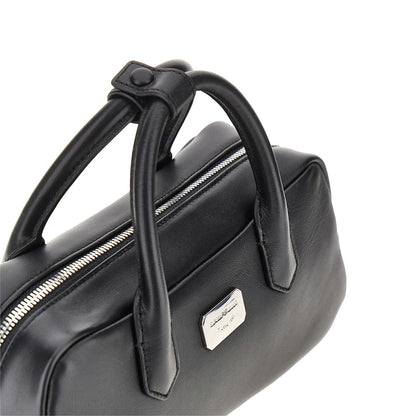 EMPORIO ARMANI Nappa leather medium bowling bag